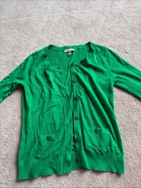 Banana Republic Emerald Green Button Cardigan